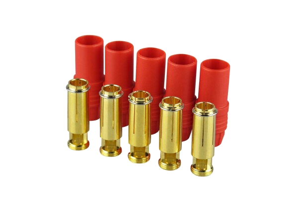 600210 - YUKI MODEL / AS150 Goldkontakt – 7.0 mm – 5 stuks – Rood