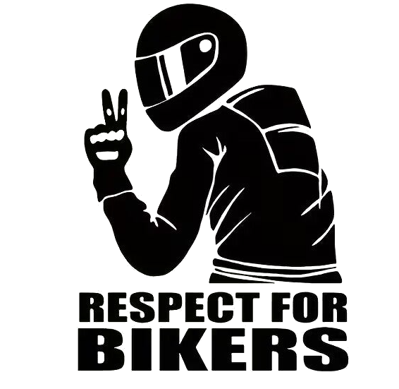Sticker “Respect for Bikers” – Zwart (15 × 11 cm)