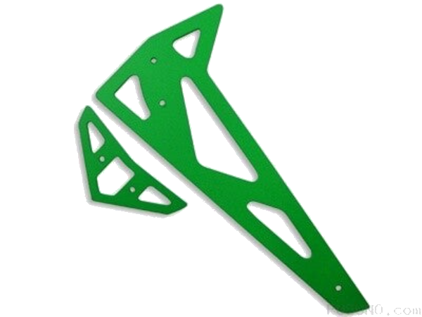 FUP‑329GR - FUSUNO Neon Green Fiberglass Horizontal & Vertical Fins – Trex 450 (1.2 mm)