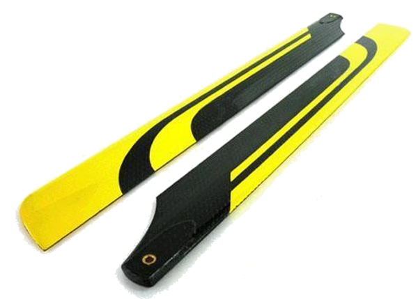 1193‑2 – KDS Top End Carbon Fibre Main Blades 325 mm (Yellow)