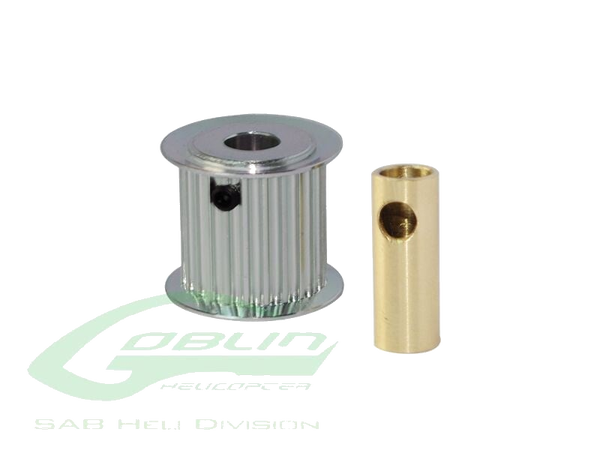 H0175-23-S - Aluminum Motor Pulley 23T (for 6/8mm motor shaft) - Goblin 770/Goblin 700 Competition