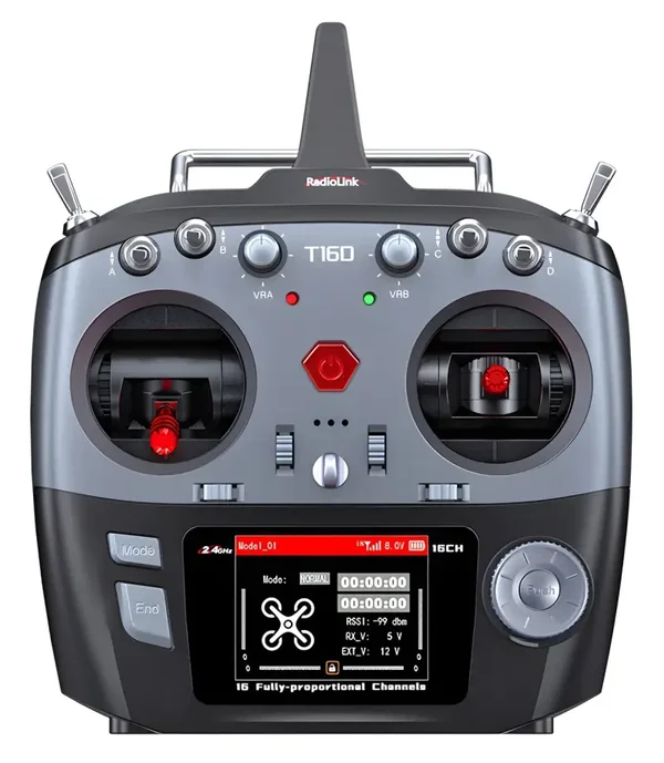 RLT16DM2‑1 – RadioLink T16D Mode‑2 RC Transmitter (2× R16F Receiver)