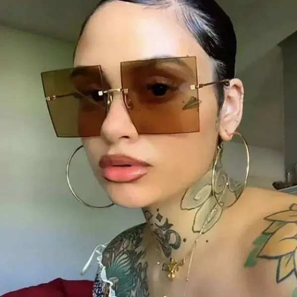 Fashion Frameless Square Sunglasses