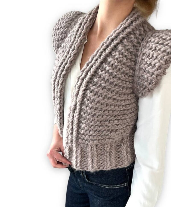 MAXIME CAPSIZED WOOL HANDKNITTED VEST - SAND