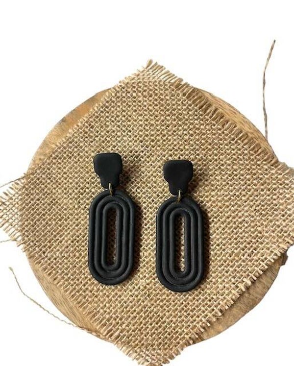 JULIA STATEMENT EARRINGS- BLACK