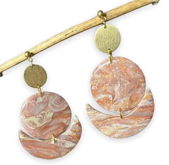 KELLY STATEMENT EARRINGS - PINK SALMON