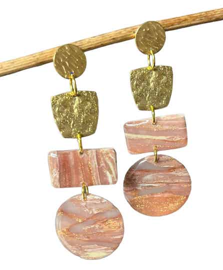 SIENNA STATEMENT EARRINGS - PINK SALMON