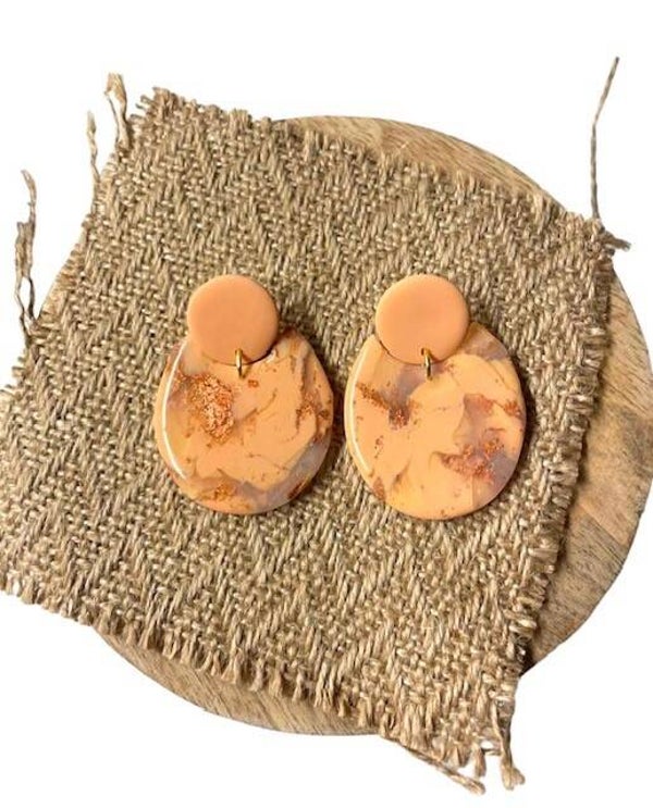 JEANNE STATEMENT EARRINGS - ORANGE