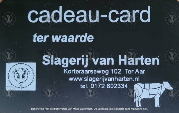 CadeauCard ter waarde van € 20,00