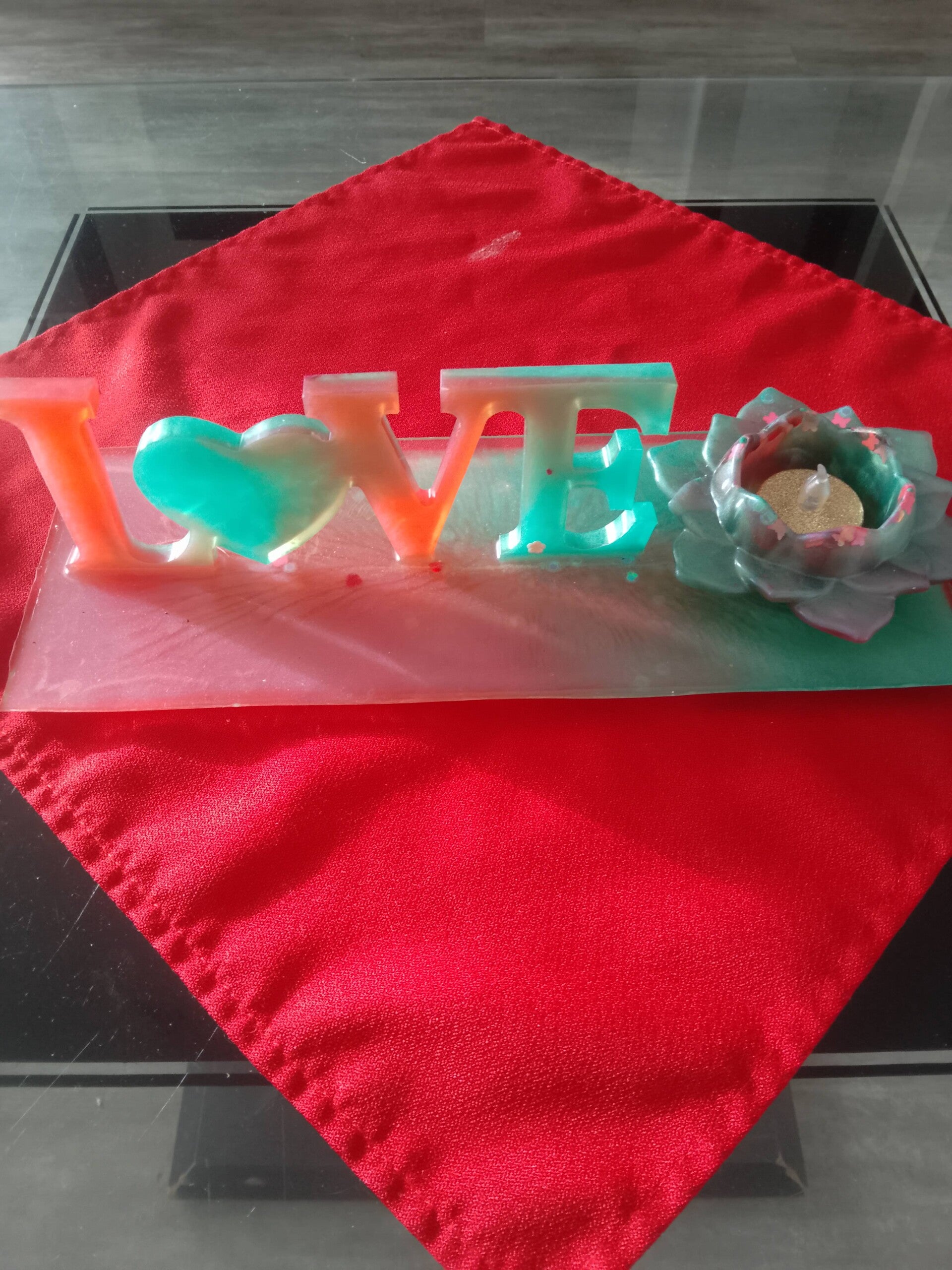 plateau love avec bougeoire
