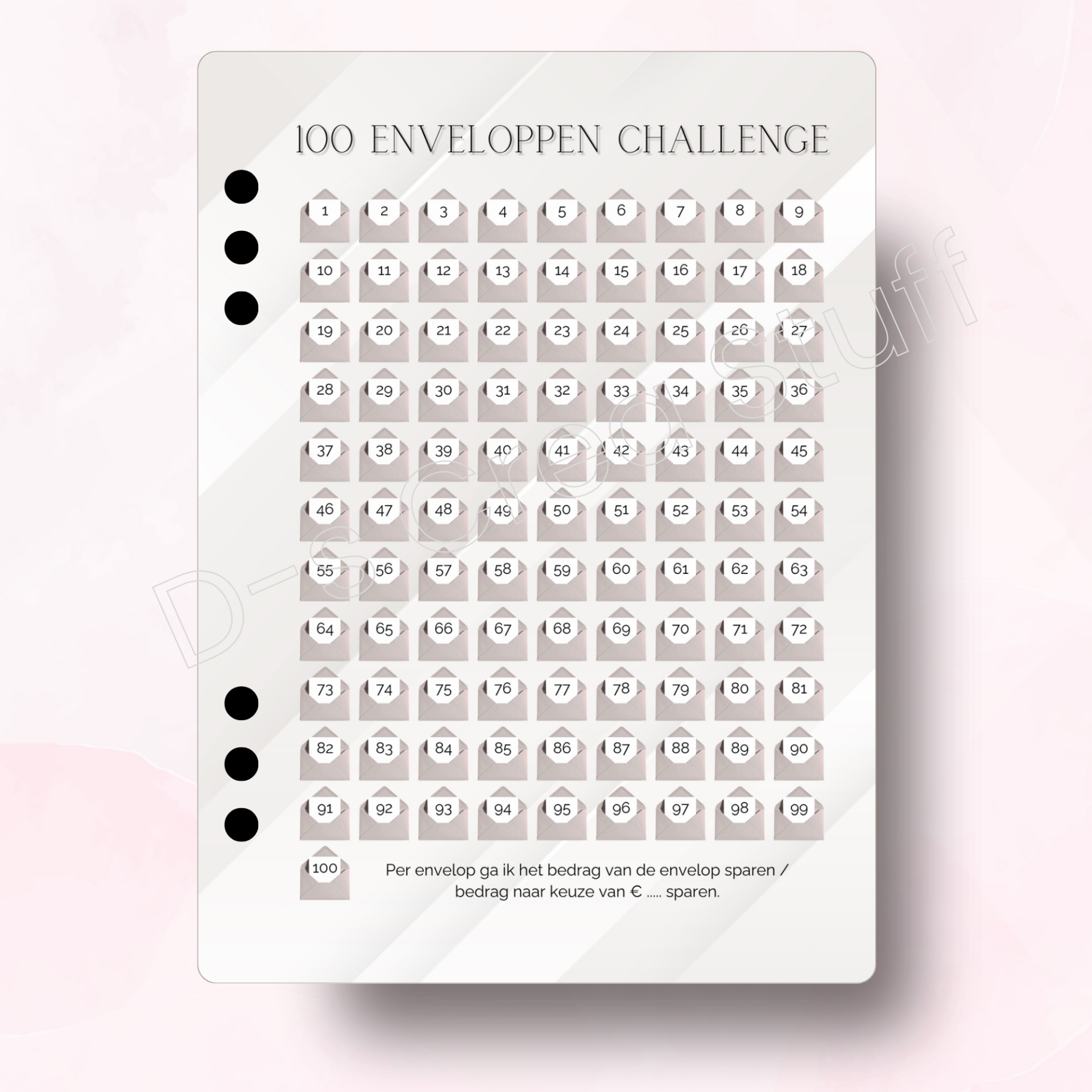 100 enveloppen challenge - Grey Champagne