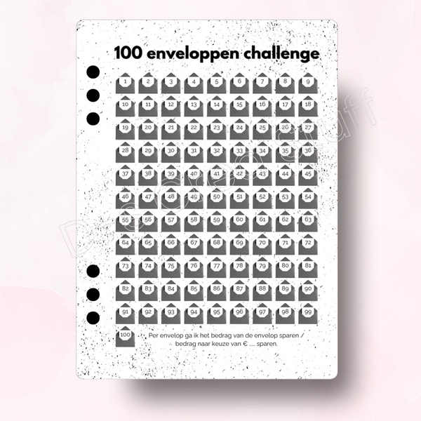100 enveloppen challenge - Black & White