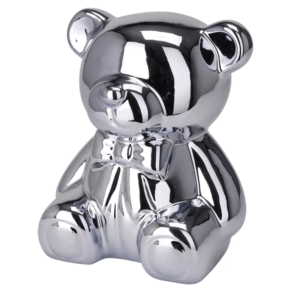 Grote spaarpot Beer - Zilver