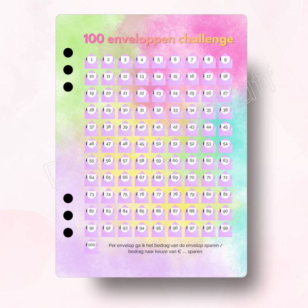 100 enveloppen challenge - Colorful
