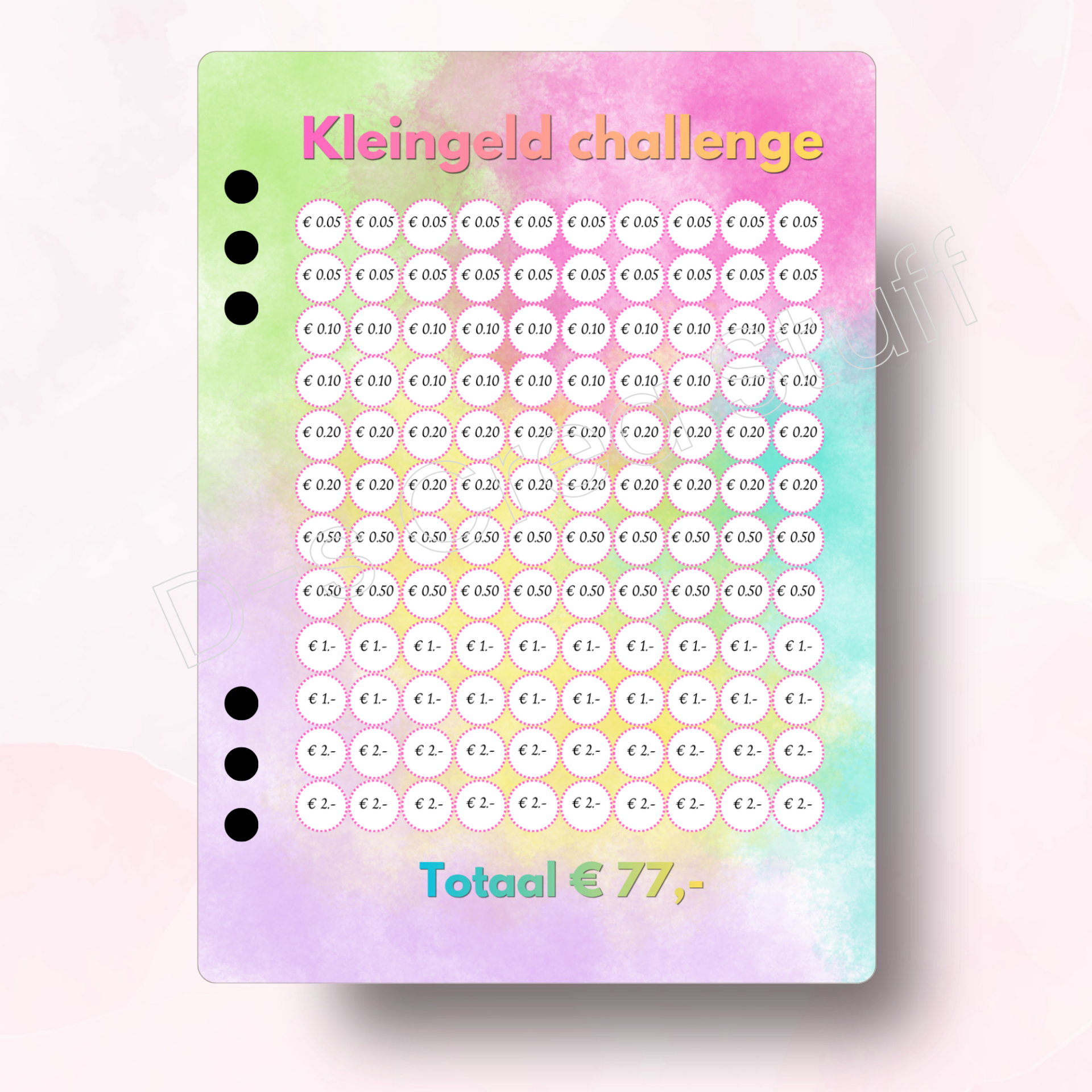 Kleingeld Challenge €77- Colorful