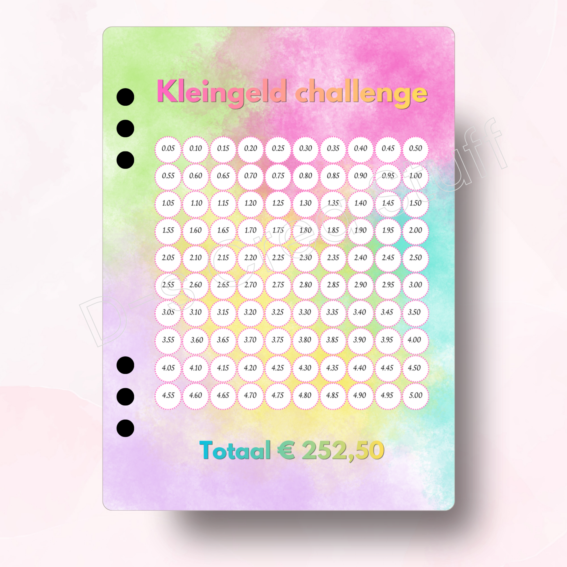 Kleingeld Challenge €252,50 - Colorful