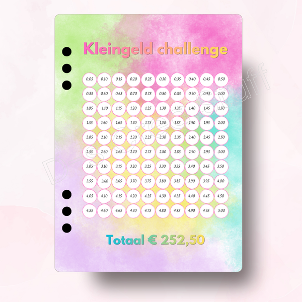 Kleingeld Challenge €252,50 - Colorful