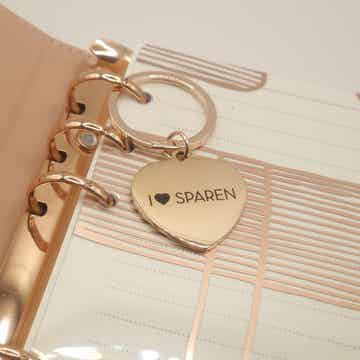 Luxe Rosegold sleutelhanger - I Love Sparen