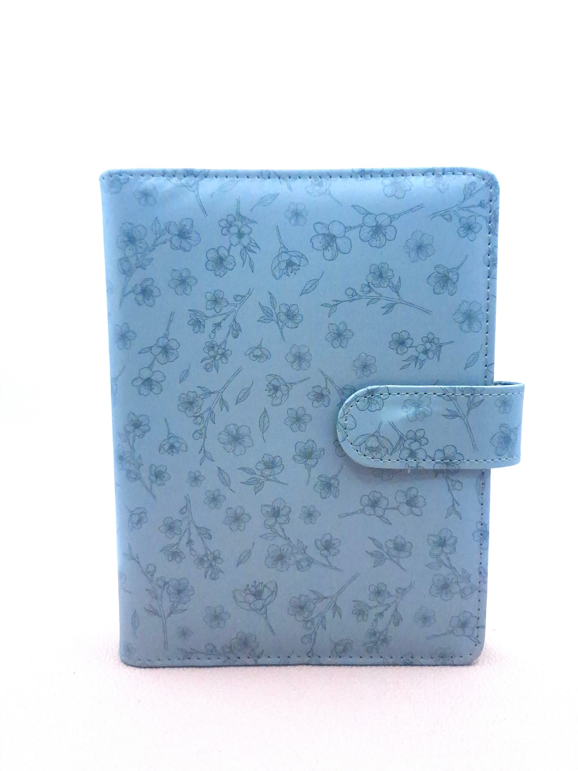 A6 Binder Green flower de luxe - Extra grote ringen
