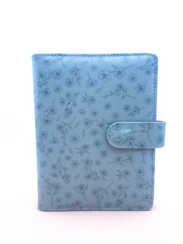A6 Binder Green flower de luxe - Extra grote ringen