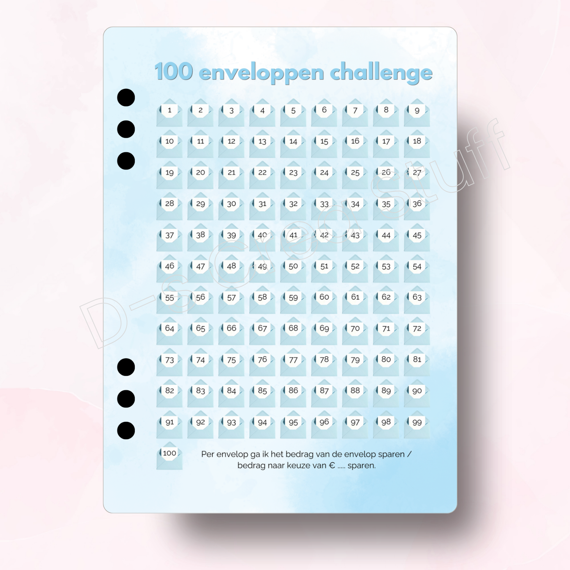 100 enveloppen challenge - Soft Blue