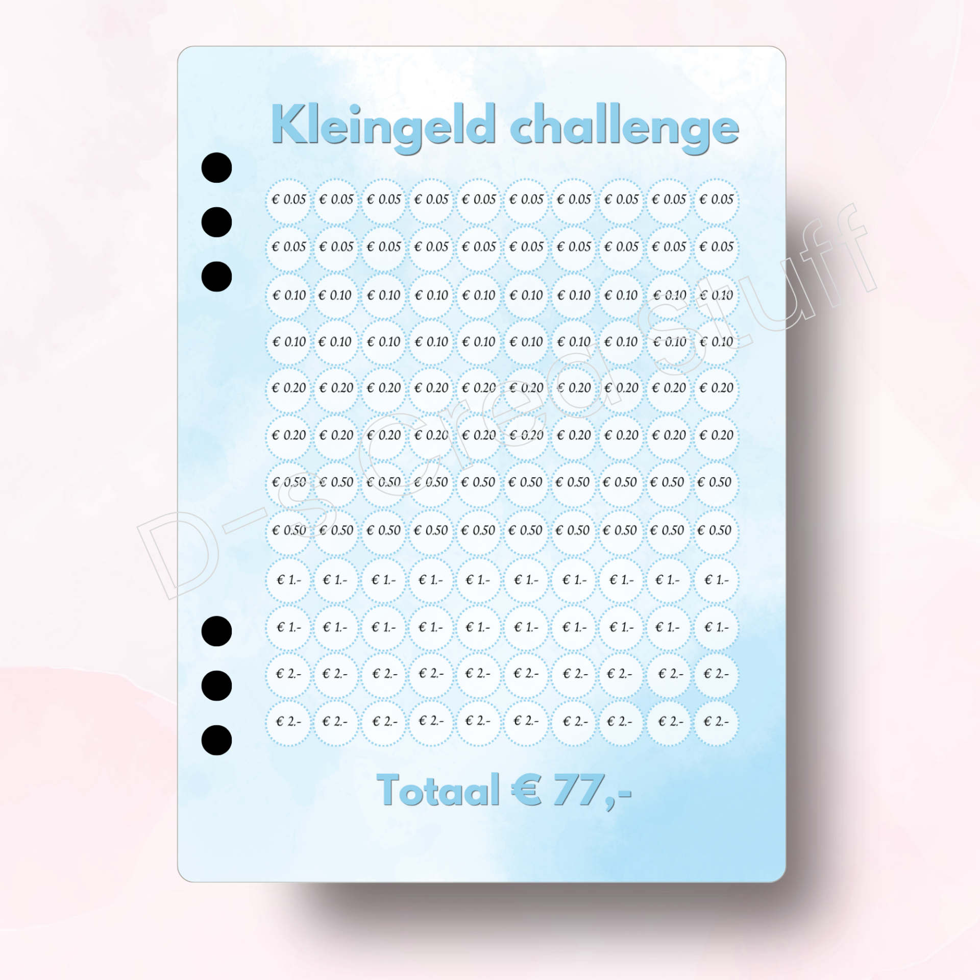 Kleingeld Challenge €77- Soft Blue