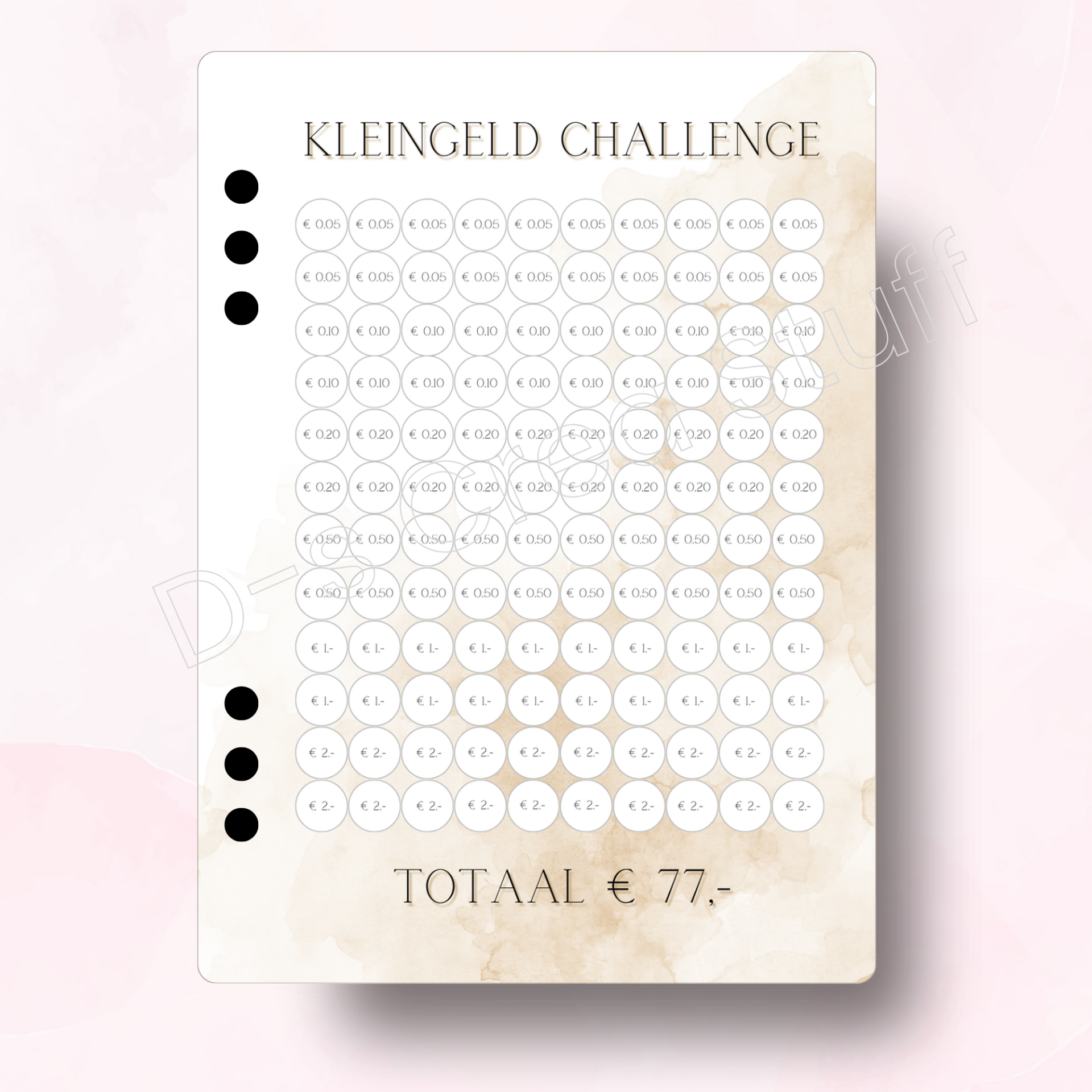 Kleingeld Challenge €77- Simply Beige