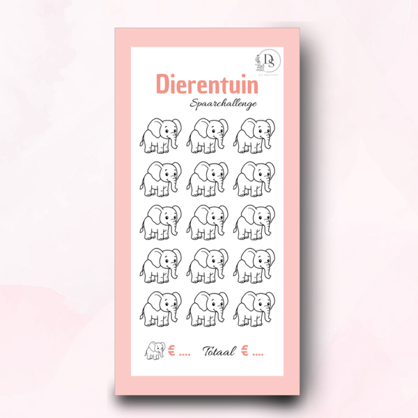 A6 challenge - Pink collection / Dierentuin