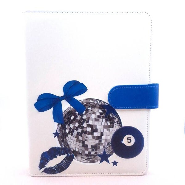 A5 binder met print - Blue disco