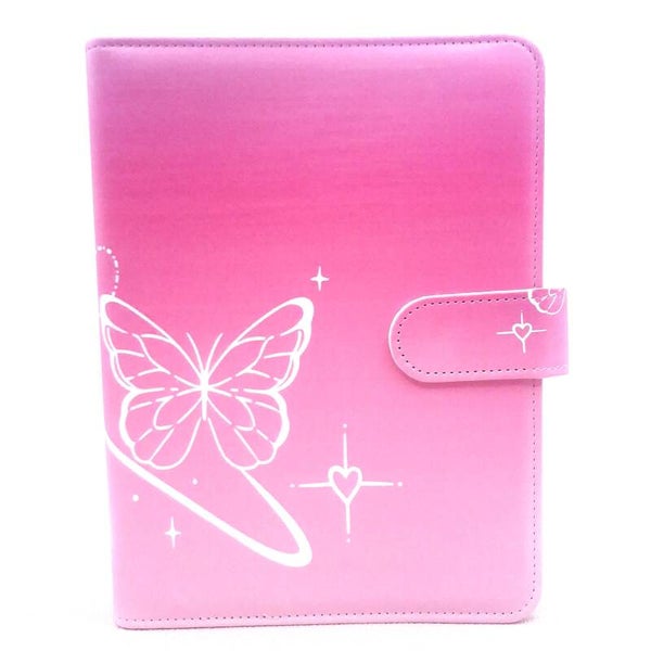 A5 binder met print - Pink butterfly
