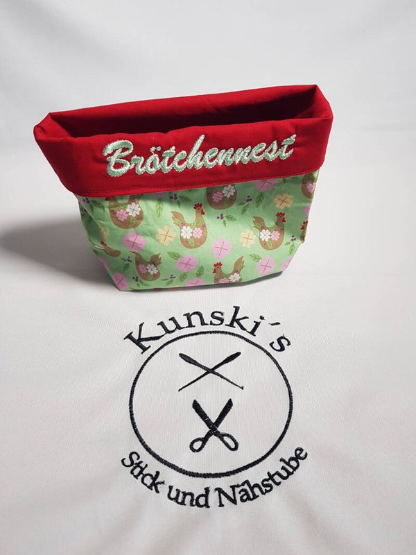 Brötchennest mit Stickerei