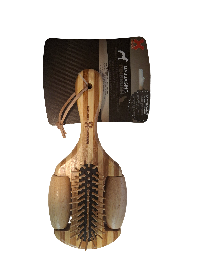 Bamboe massageborstel voor huisdieren groot