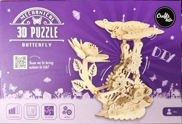 houten 3D Puzzel - Mechanische 3D-puzzel - Vlinder