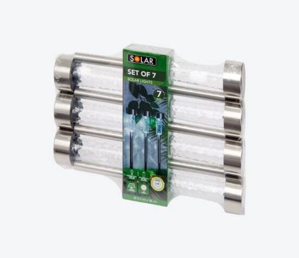 7 stuks Solar tuinstekers op zonne-energie l Ø 5,5 x 36 cm
