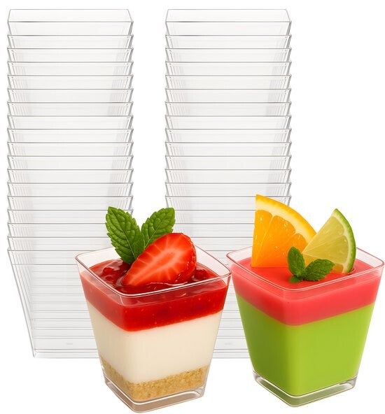 Herbruikbare Plastic Dessertbekers Set 60 stuks