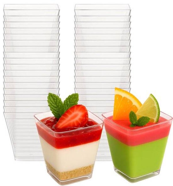 Herbruikbare Plastic Dessertbekers Set 60 stuks