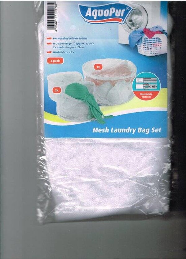 wasnetjes wit/ wassen bij 60o/ 6 stuks / 2 formaten / groot 35 cm ca. / 2 x klein ca. 22 cm