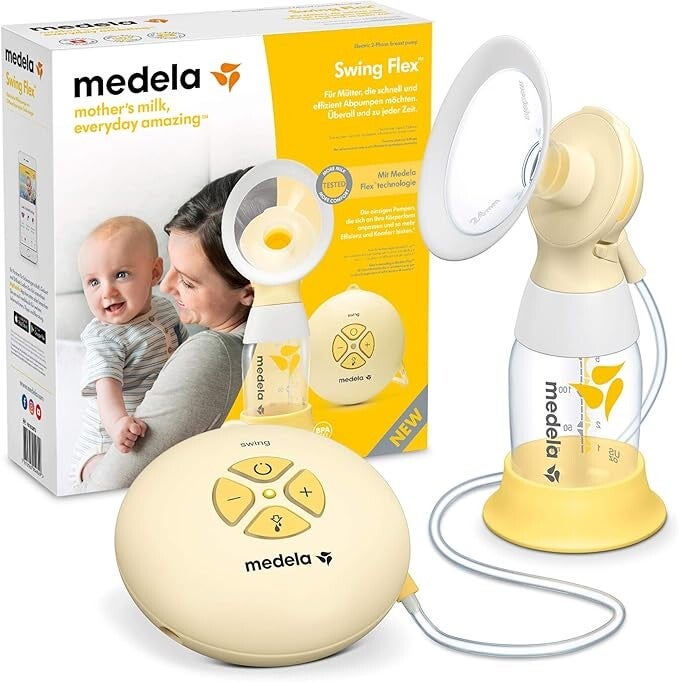 Medela Swing Flex Elektrische borstkolf met enkele pomp - compact, met PersonalFit Flex borstschilden en 2-fase expressie-technologie Medela