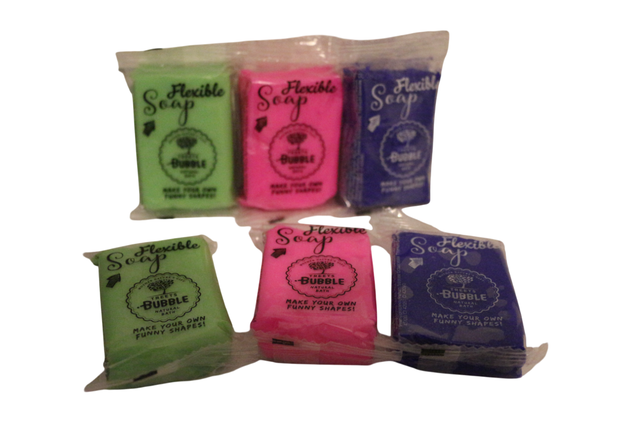 Kneedbare badzeep met glitters,