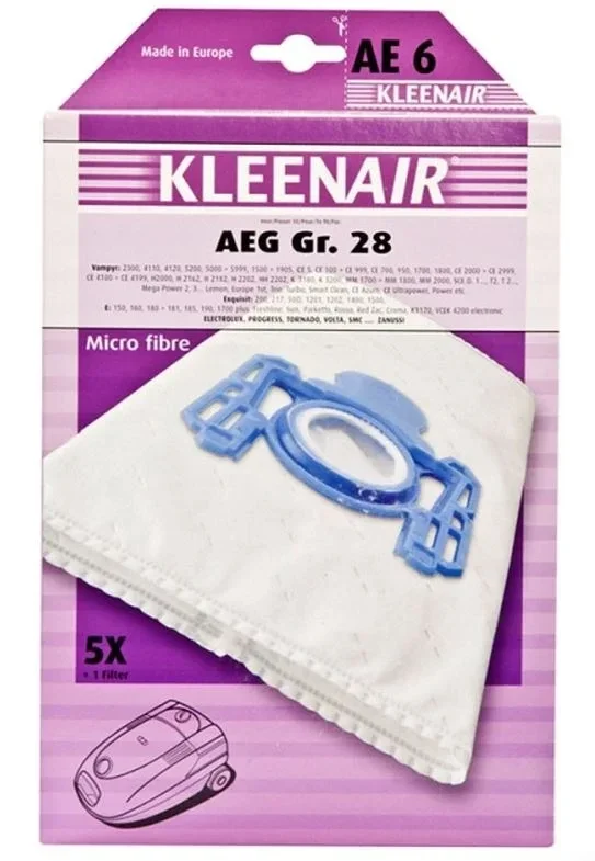 4 Stofzakken AEG AE6 sms + 1 filter Kleenair