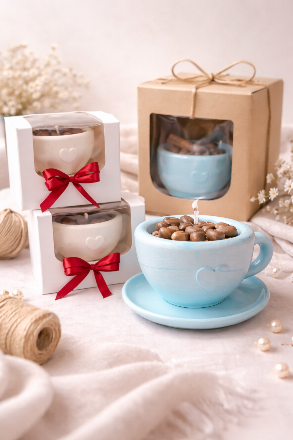 Vela Aromática en Taza – Hecha a mano (Edición Café)