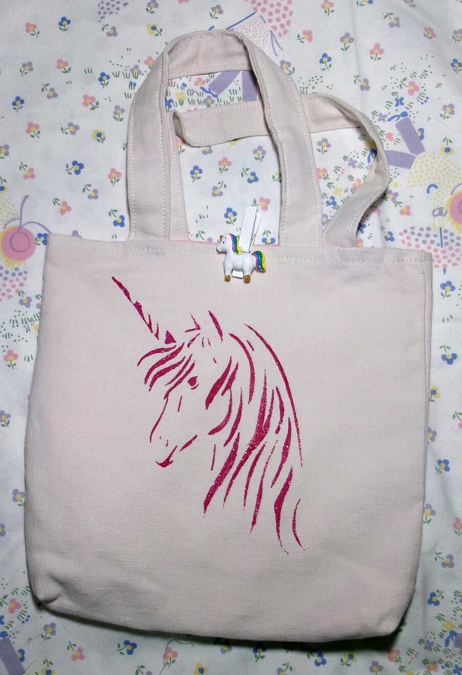Sac Licorne Rose poudré / Framboise