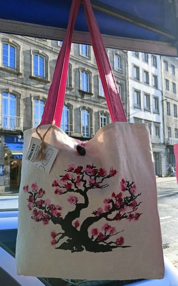 Mini Cabas "Japon rose" Marchés