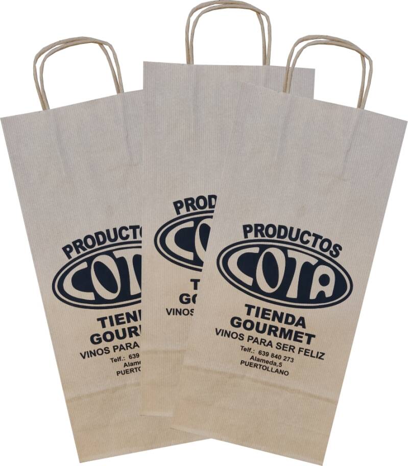 bolsa papel kraft botella