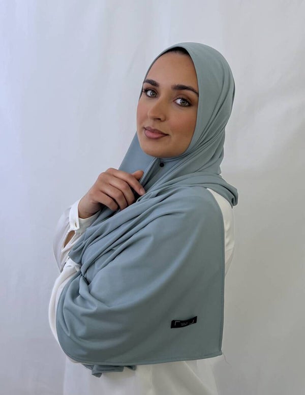 Luxury Jersey Hijab - Aqua
