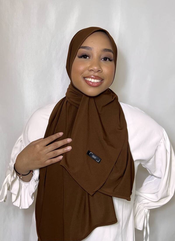 Luxury Jersey Hijab - Brownie