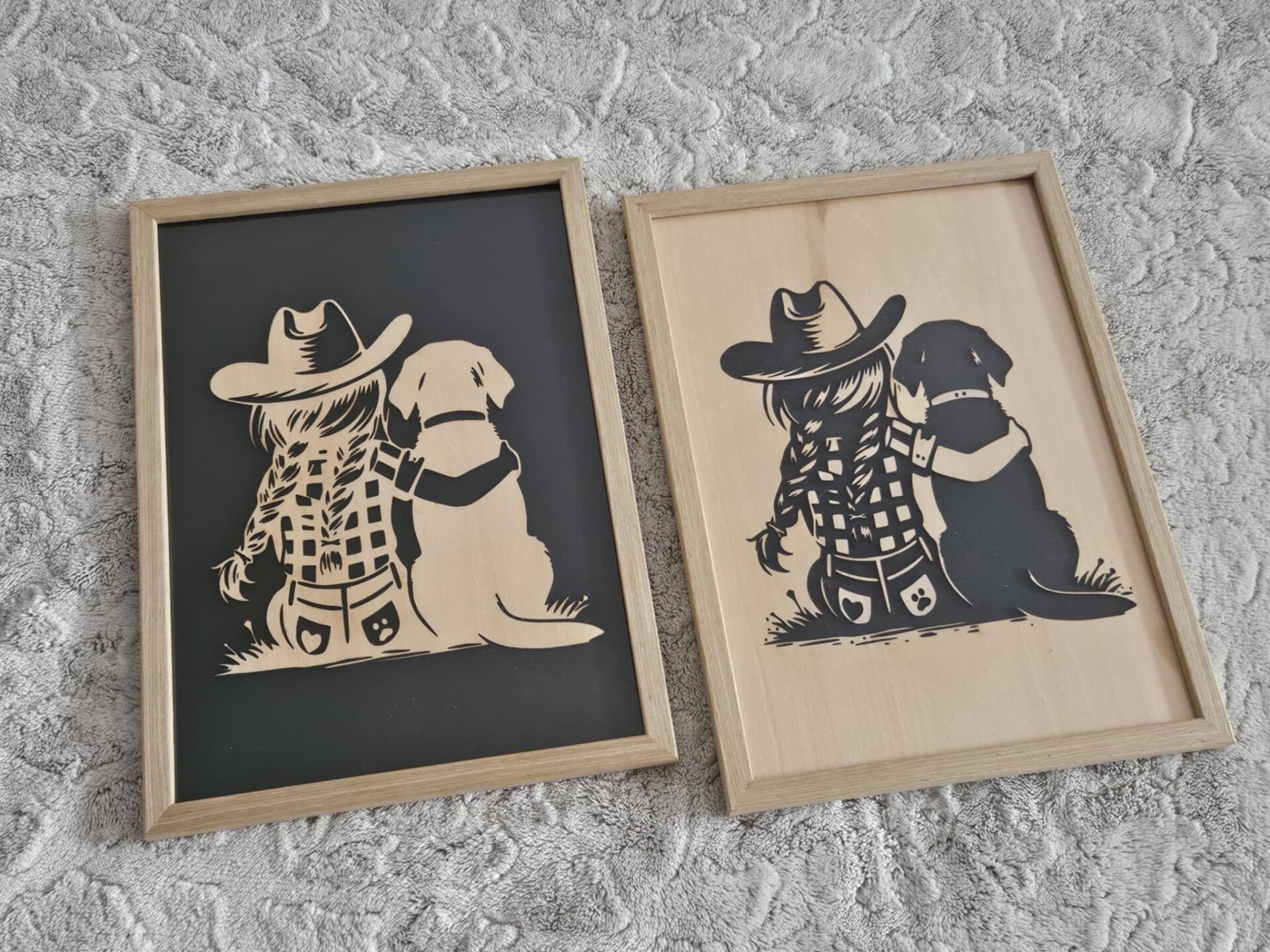 tableau positif négatif petite fille chien