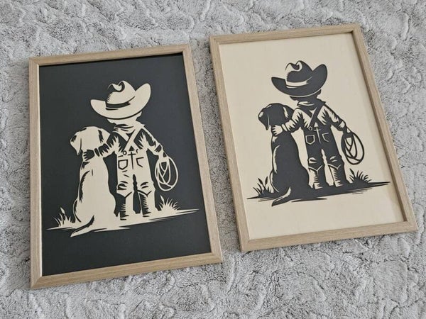 tableau positif négatif petit garçon chien