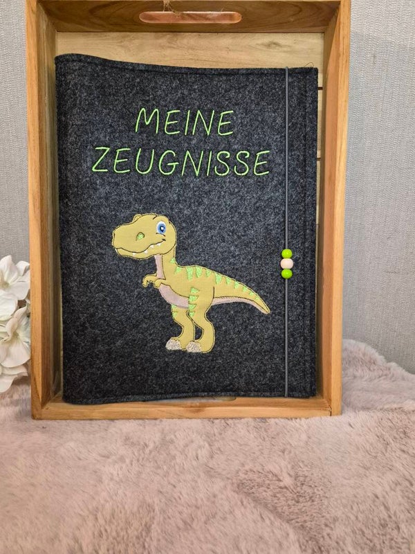 Personalisierte Zeugnismappe Dinosaurier