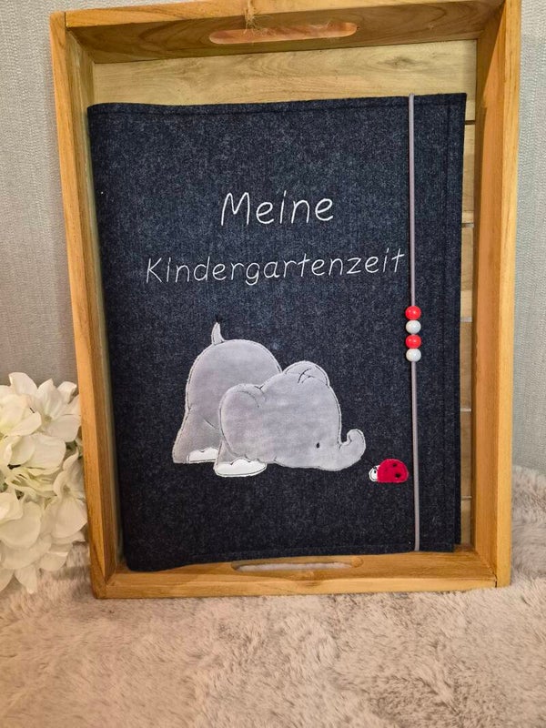 Personalisierte Kindergartenmappe Elefant